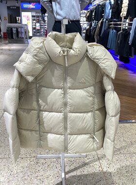 阿迪达斯女短款立领保暖羽绒服