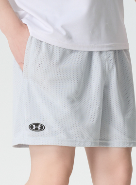 UnderArmour安德玛男士夏季网眼透气速干灰色短裤1383355-014