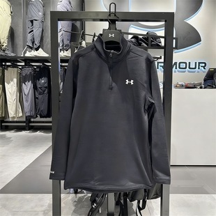 安德玛UA男Base4.0加绒保暖运动长袖 半拉链登山滑雪T恤6005299