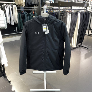 安德玛UA冬季新款男休闲棉衣运动棉服短款连帽保暖外套22600902