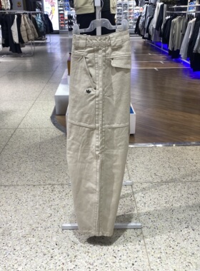 adidas三叶草正品女子休闲宽松帆布运动拉链长裤KC8892