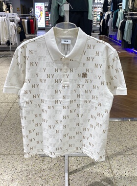 新款MLB老花百搭男女情侣翻领运动休闲POLO衫短袖T恤3APQM0263