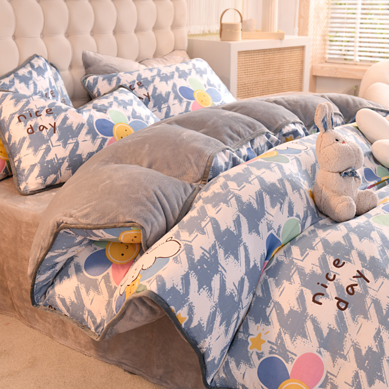 一面绒+纯棉四件套冬季三件套