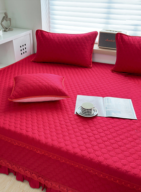 榻榻米床盖红色结婚红炕盖喜庆婚庆3米床单特大号踏踏米可定制