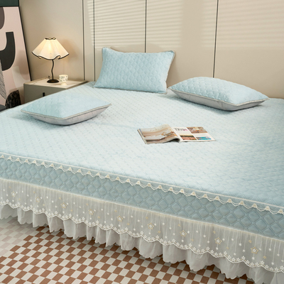 牛奶绒榻榻米床盖垫2025新款床罩绗缝床单定制宝宝绒大炕盖三件套