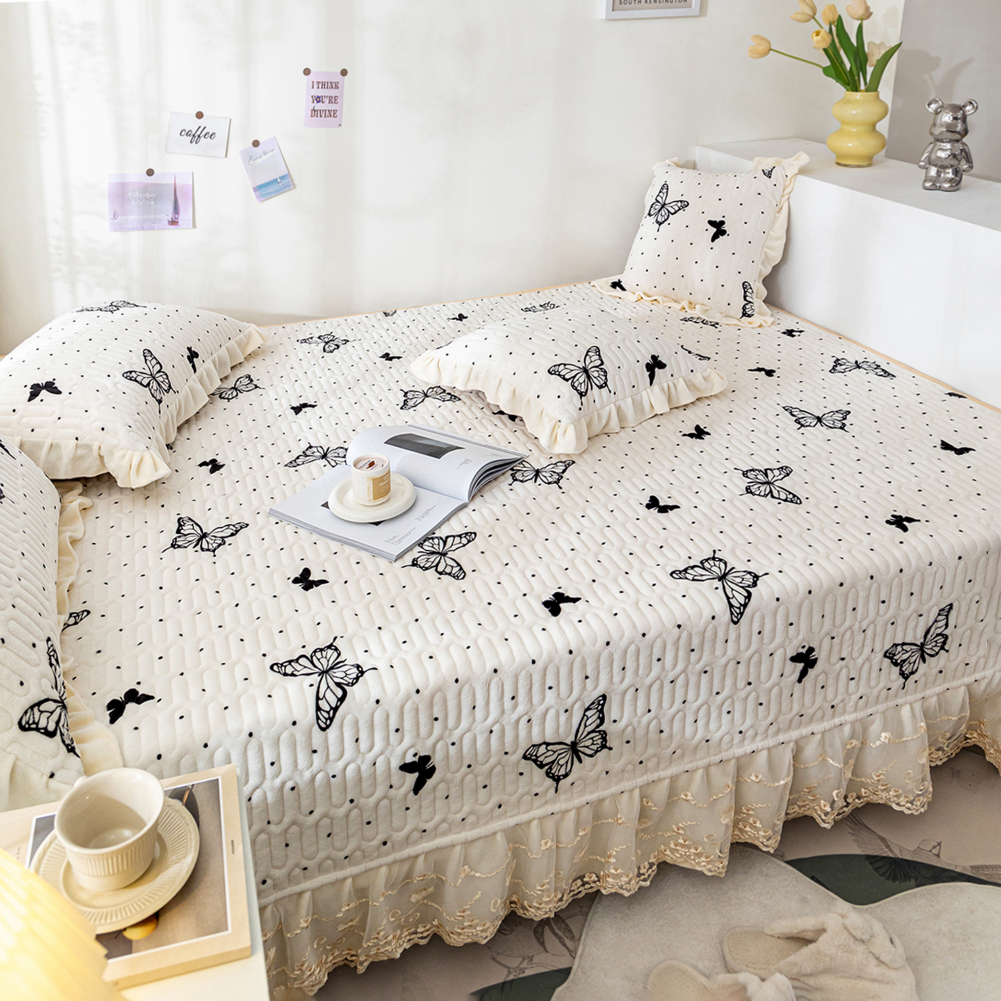 牛奶绒榻榻米床盖定做农村大炕垫秋冬加厚定制通铺3m大炕单不跑床