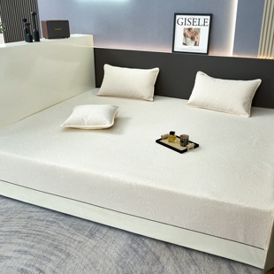 纯色雪尼尔榻榻米床盖防滑专用3米床单四季通用三件套加厚可定制
