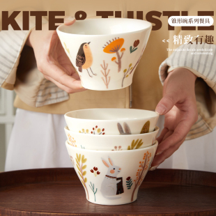 2025新款 釉下彩小碗餐具高颜值米饭碗简约甜品碗吃饭碗微瑕 日式