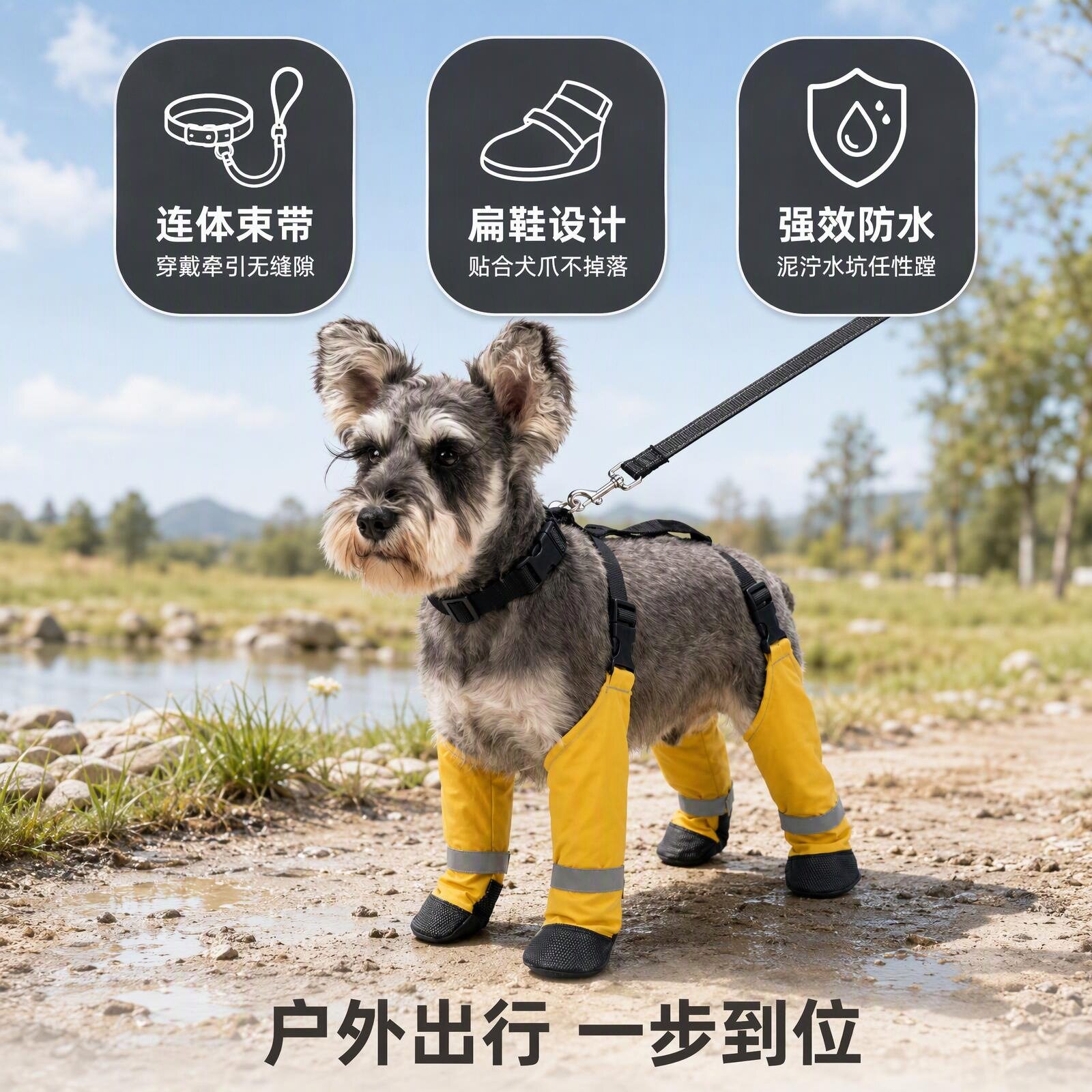宠物狗狗外出防尘裤新款防尘遛弯防脏雪纳瑞四脚裤中小型犬护腿套