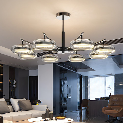 客厅吊灯2025新款高级感大厅灯现代简约意式极简玻璃轻奢主厅灯具