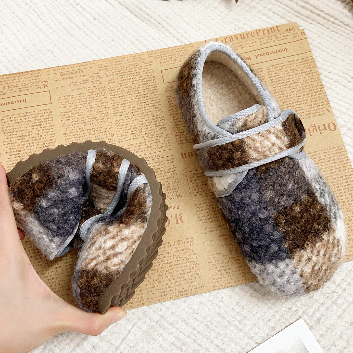 法式仙女风毛毛勃肯鞋女秋冬保暖