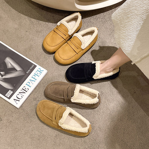 软底加绒保暖一脚蹬棉鞋