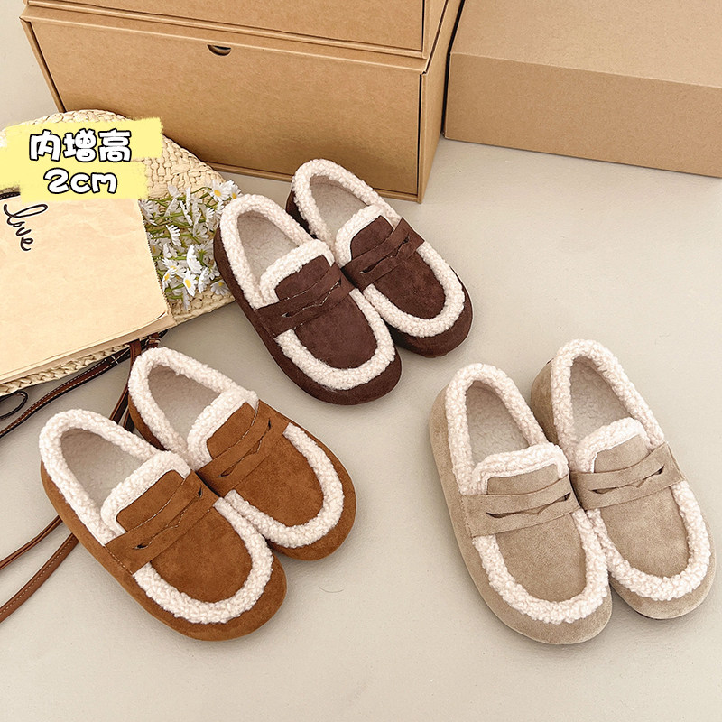 平底懒人新款加绒保暖一脚蹬棉鞋