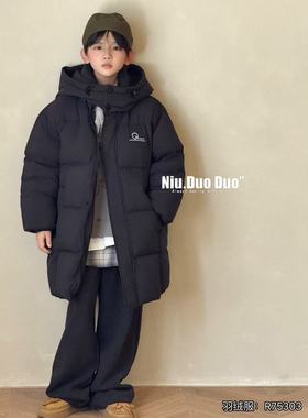 bora25年款冬季新款女童中长款羽绒服儿童加厚保暖外套中大童