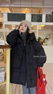 木莎music品牌2025冬新款 羽绒服97101 男女中大童连帽90白鸭绒长款