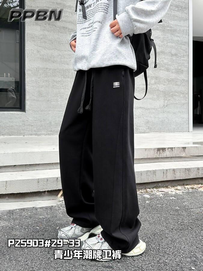 PPBN青少年童装25春款新款儿童中大童男女童直筒休闲直筒运动裤