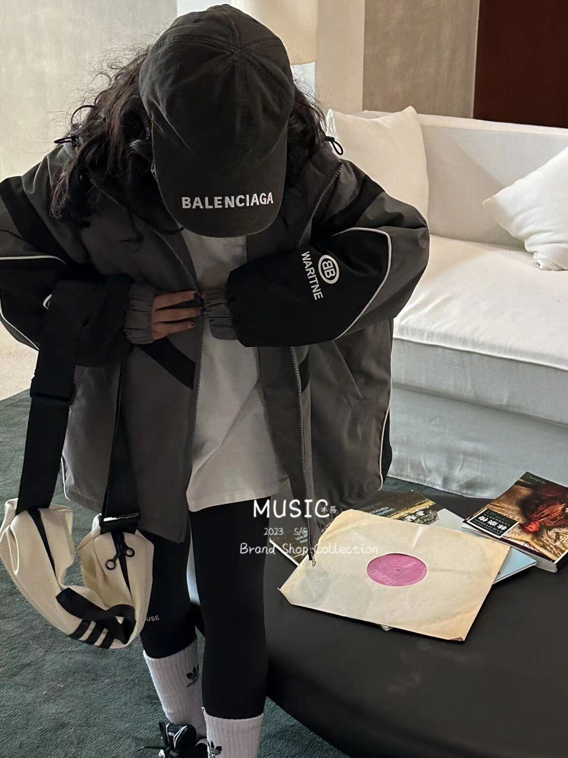 music品牌童装儿童23秋冬款中大童男女童棉服连帽加棉潮童外套