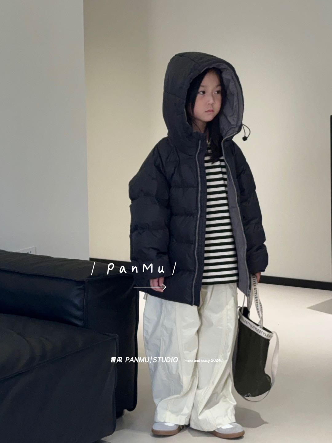韩国番panmu校服神器童装24秋冬中大童男女童羽绒服外套潮番风
