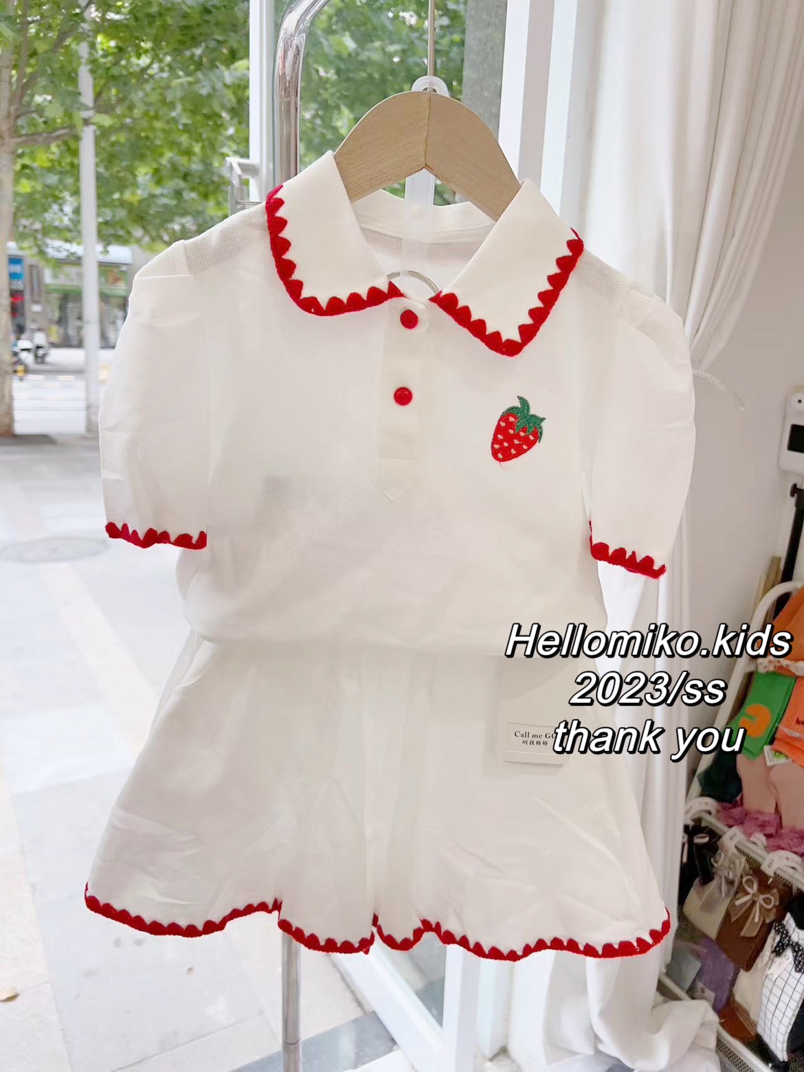 韩国GG品牌童装女童潮运动套装23夏季薄款儿童女童薄款纯棉二件套