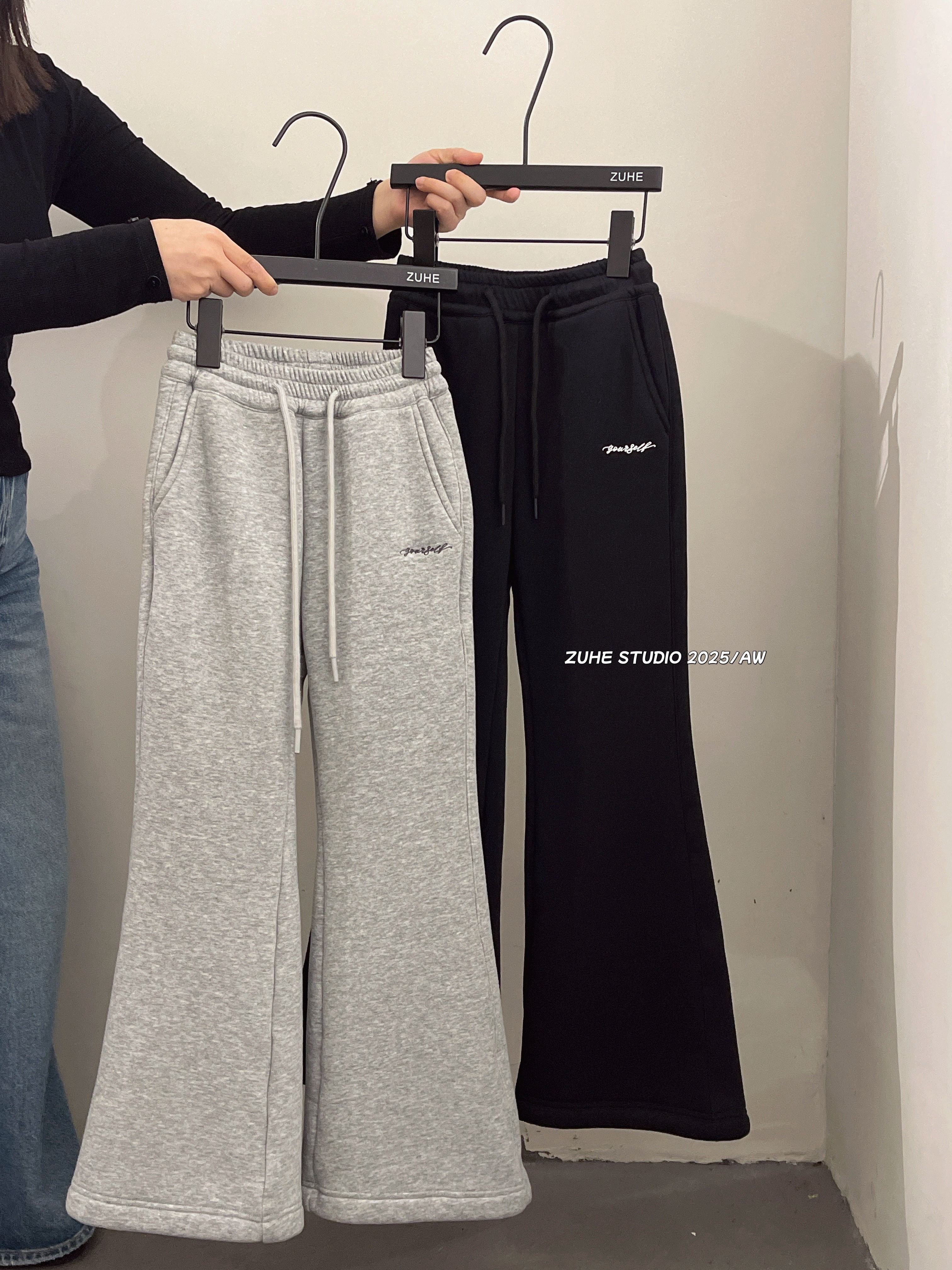 祖赫童装25秋冬款新款儿童女童牛仔裤裤子潮童加绒微喇叭裤