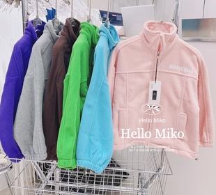 韩货童装22韩国秋季新款男女童儿童中大童摇粒绒运动外套潮