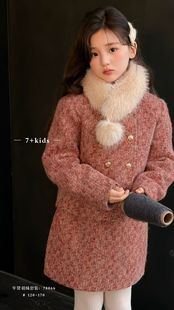 7+25秋冬新款女童小香风套装儿童羽绒外套包裙千金财阀两件套新年