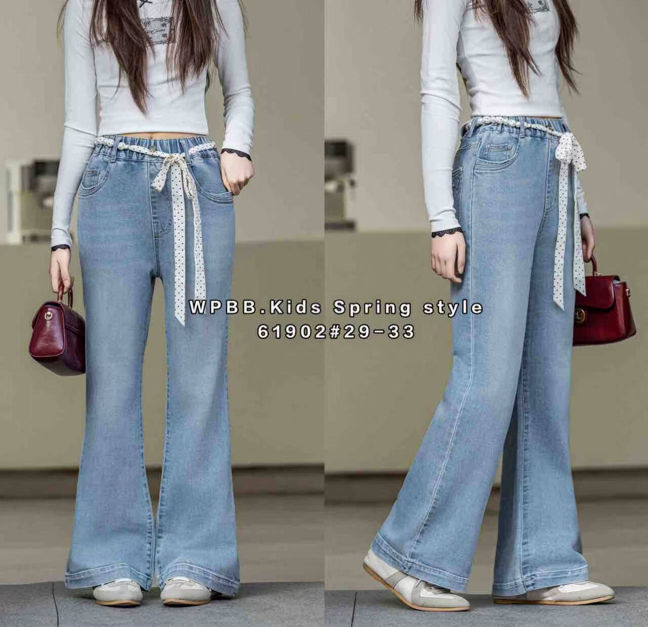 顽皮宝贝品牌26春款新款儿童青少年女童牛仔裤裤子大童直筒微喇裤