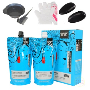 臻丽放心染丝肽康真不沾黑发霜锦致染发膏自然黑染发剂清水不沾头