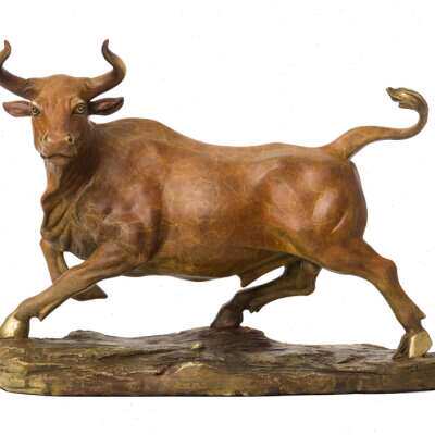 铜之美 华尔街铜牛摆件 牛转乾坤 客厅玄关铜工艺品乔迁开业礼品