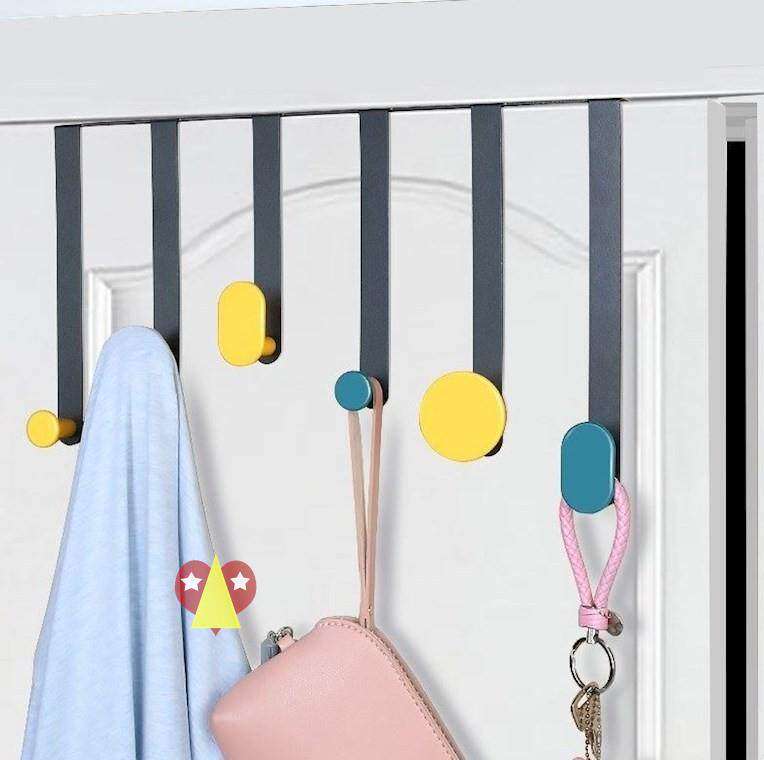 创意不锈钢门背悬挂钩式伸缩挂浴室房间门后可活动折叠橱柜排连钩