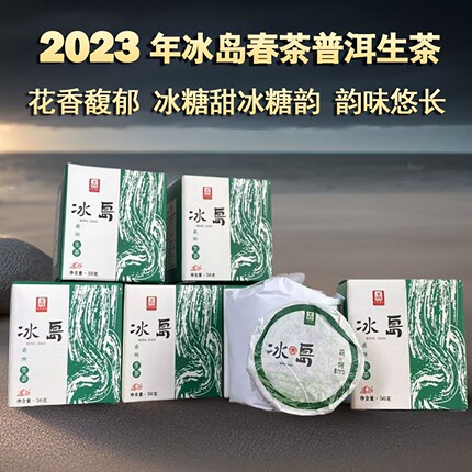 永明茶厂2021年冰岛春茶原料生茶独立包装萌饼 冰糖甜普洱茶玉饼