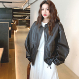 【现货】秋新款美拉德穿搭口袋翻领PU皮衣外套-MMJ8035-P165控238，女装皮衣，浙宝233