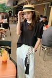 现货印花丝巾绑带休闲裤T恤套装MMJ2152P110控价168送丝巾，女装套装/套裙，浙宝233