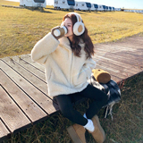 大货已下-环保皮毛一体千金风海军领米白色羊羔毛外套P215-控328，女装皮草，浙宝233