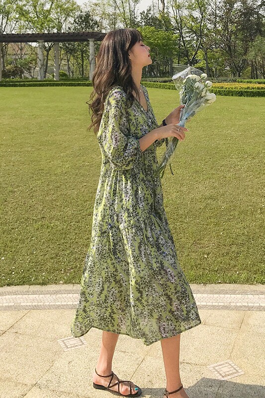 现货浮士德宫廷复古碎花系带连衣裙MMJ1069P95控价158,女装连衣裙,浙宝233