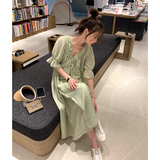 新款主推【已出货】3色V领绑带连衣裙MMJ2355P105控价158，女装连衣裙，浙宝233