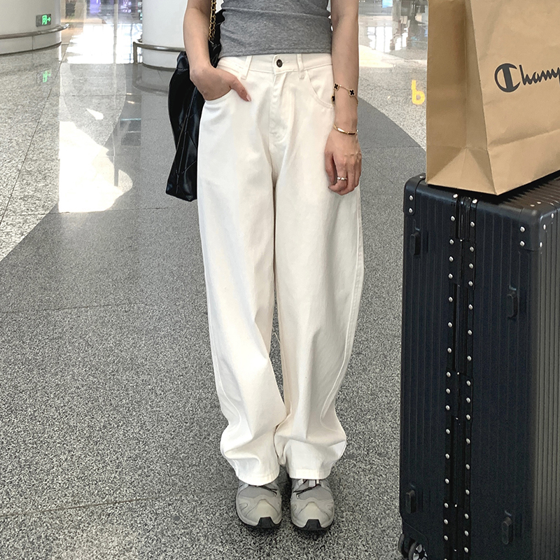 高腰小矮个子白色阔腿裤女2024年秋季新款百搭垂感直筒拖地牛仔裤,女装牛仔裤,浙宝233 高腰小矮个子白色阔腿裤女2024年秋季新款百搭垂感直筒拖地牛仔裤,女装牛仔裤,浙宝233