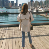 主推秋新款韩版后背扣子短风衣外套MMJ1006P110控价168已出货，女装风衣，浙宝233