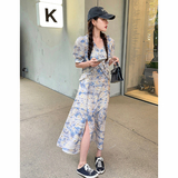 【新款】莫纳花园蓝V领显瘦连衣裙MMJ5129-P115-K168出货，女装连衣裙，浙宝233