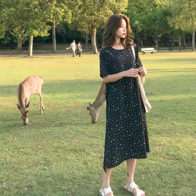 现货夏款后背绑带波点连衣裙MMJ267-P85-K138,女装连衣裙,浙宝233
