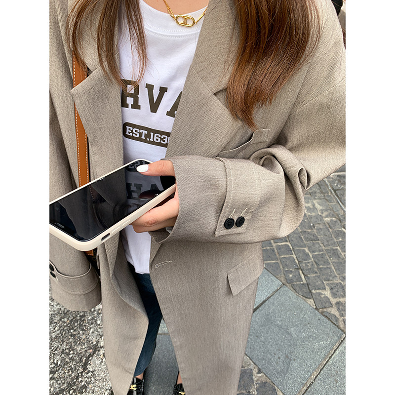 主推秋装新款韩版条纹里衬长西装P130控价198已出货,女装西装,浙宝233