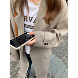 主推秋装新款韩版条纹里衬长西装P130控价198已出货，女装西装，浙宝233