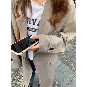 主推 秋装新款韩版条纹里衬长西装 P130 控价198 已出货图片