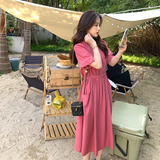 新款主推【已出货】法式4色绑带显瘦连衣裙MMJ2336P105控价158，女装连衣裙，浙宝233