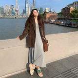 现货秋款宽松复古水洗灯芯绒休闲西装外套MMJ7759-P135-K218，女装西装，浙宝233