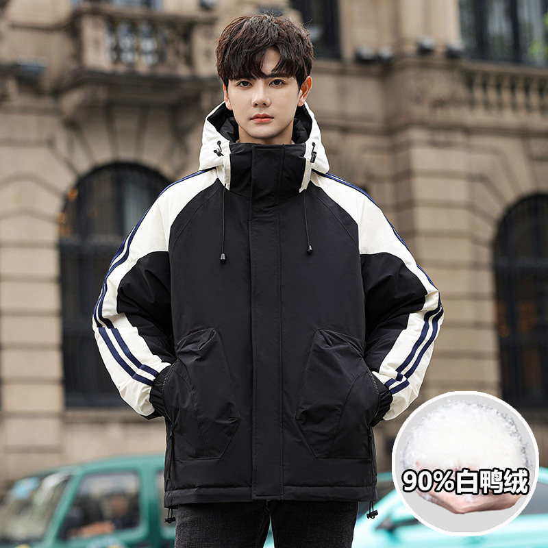 90白鸭绒军绿工装羽绒服男士冬季新款加厚保暖衣服潮牌冲锋衣外套