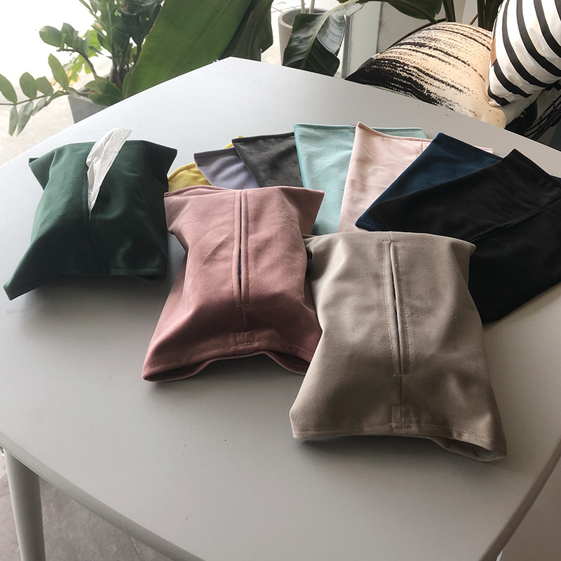 纯色简约纸巾袋ins餐巾纸抽北欧丝绒布艺抽纸盒车载家用抽纸包套 Изображение 1 纯色简约纸巾袋ins餐巾纸抽北欧丝绒布艺抽纸盒车载家用抽纸包套 Изображение 1