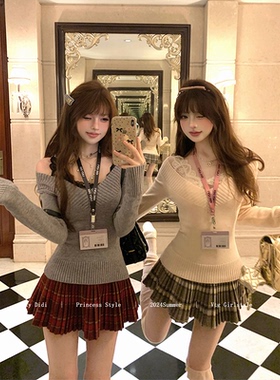 Lazy Didi小蛮腰 超百搭羊毛百褶短裙秋冬学院风返校穿搭半身短裙