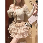 LazyDidi秋日来信 外套三色软糯扭纹上衣女 提花镂空羊毛针织开衫