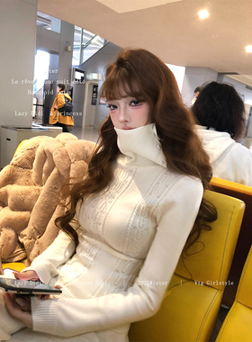 Lazy Didi暖奢主义 三穿领毛衣 加绒松弛长裤设计感菱格毛织套装